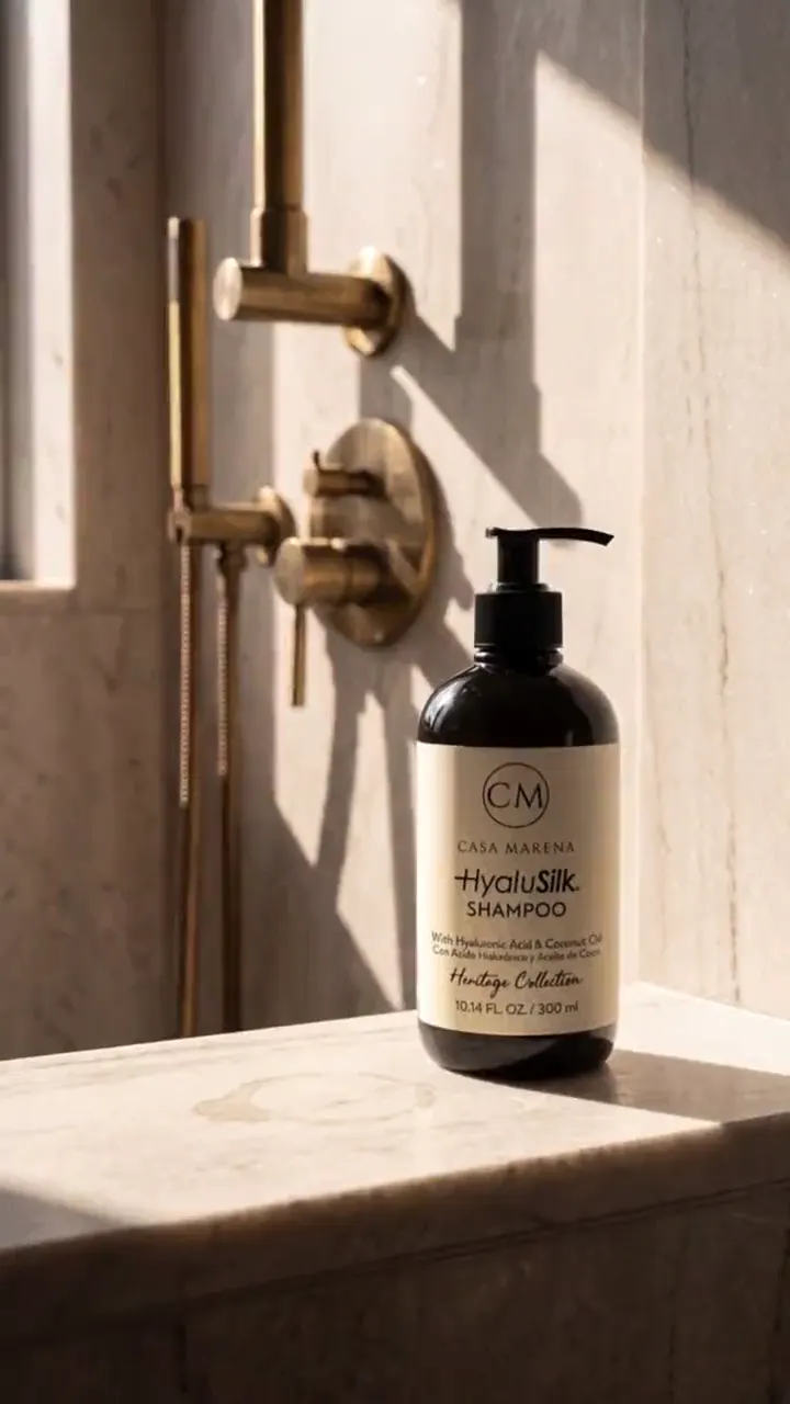 Heritage shampoo in a hotel shower